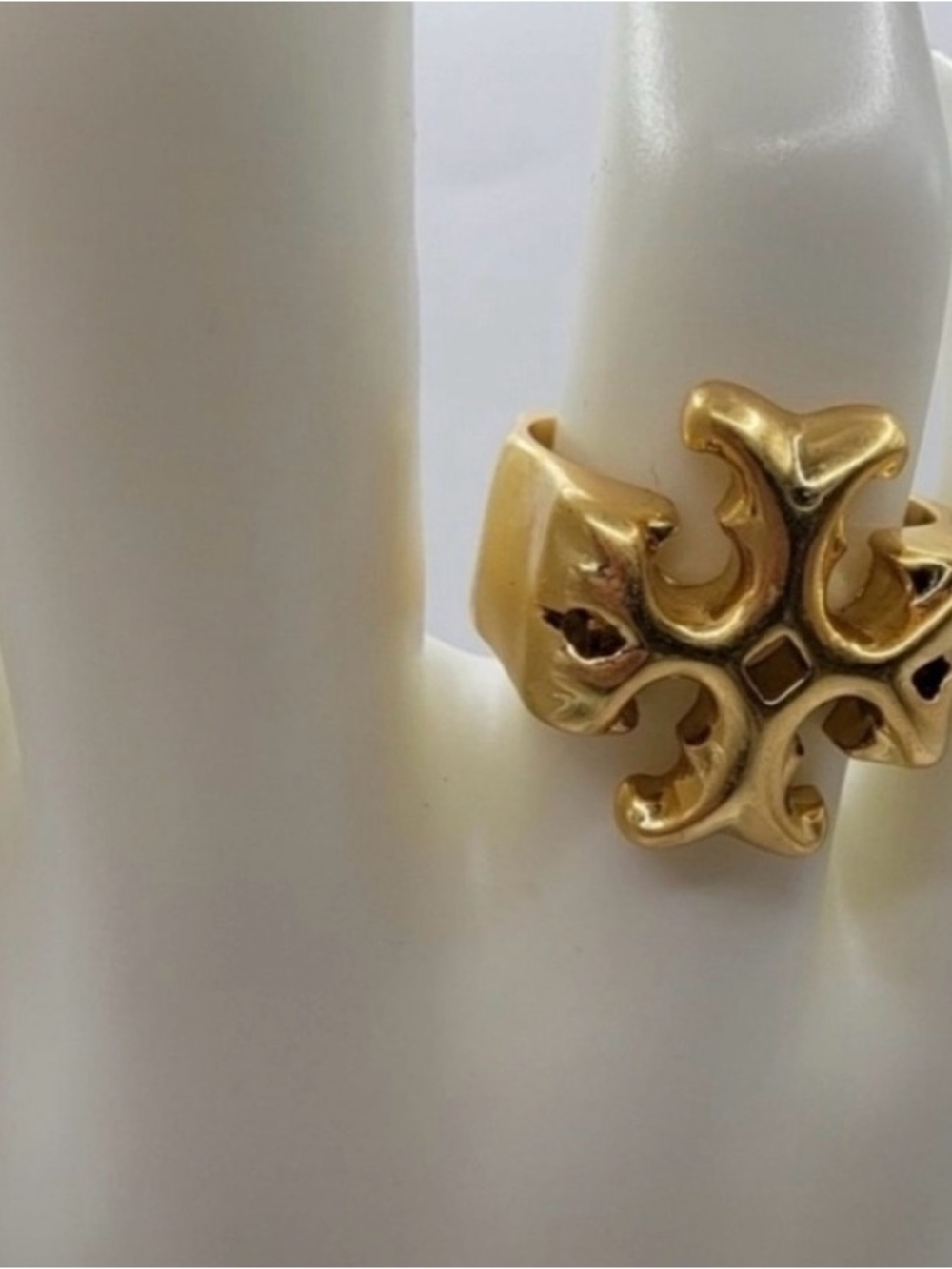 Tory Burch Gold Cutout Logo Ring - Picture 2 of 5